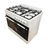 Generallux Gas Cooker – 5 Burners, 90 cm Oven, White