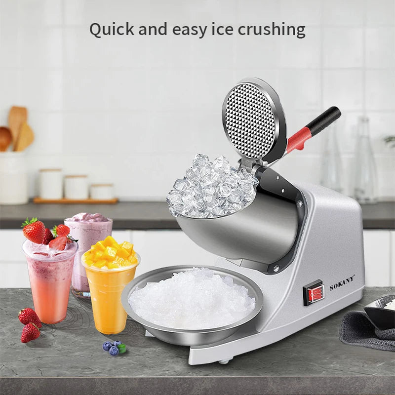 SOKANY SK-777 Vertical Ice Crusher - 260W Silent Motor, 500g, 50dB, Auto LED